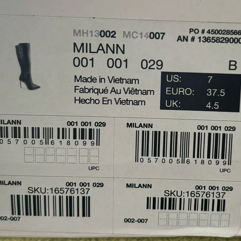 ALDO Women Size 7 Milann Pointed-Toe Tall 4” Stiletto Heel Black Leather Boots - Picture 10 of 12